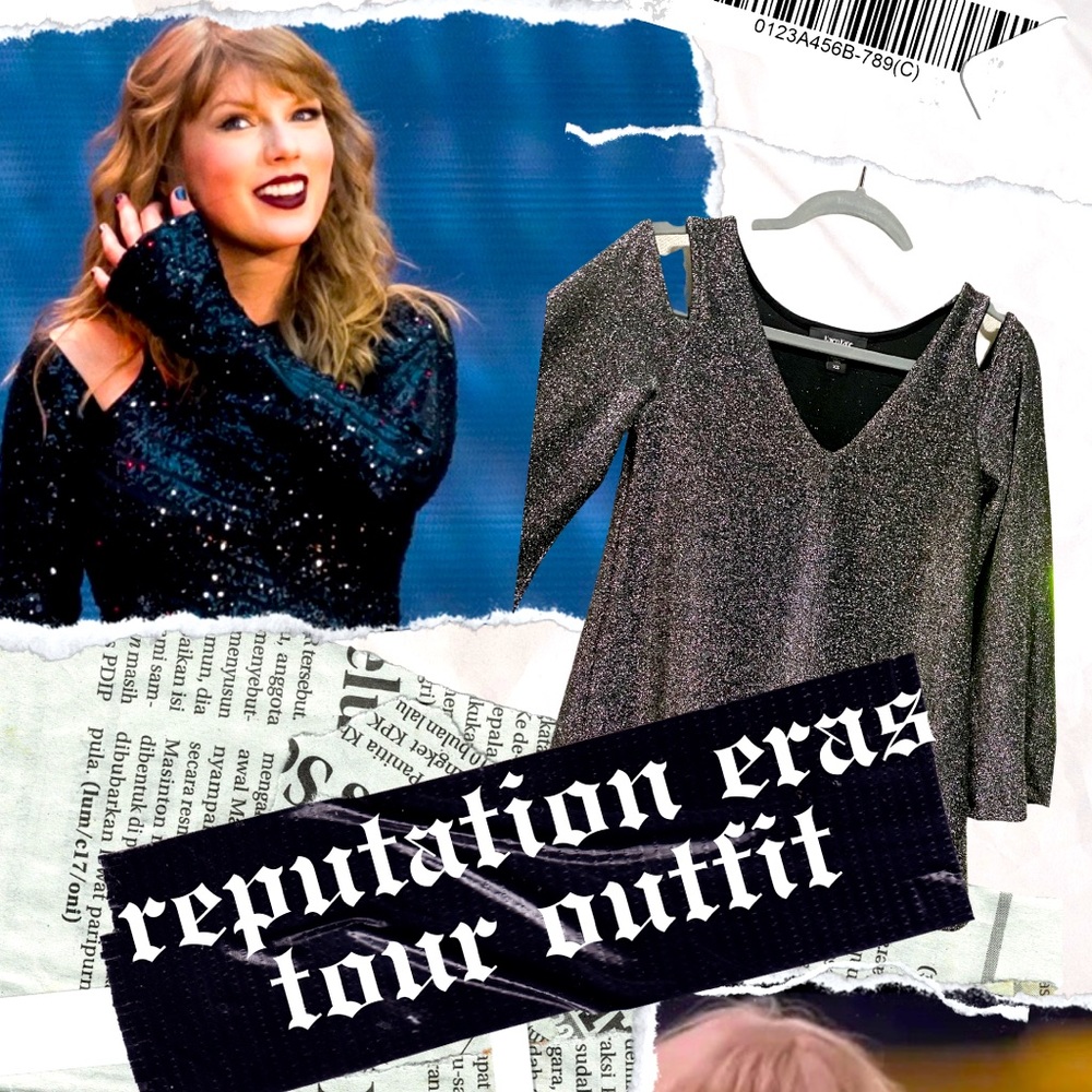 taylor swift reputation costume . reputation eras tour outfit . sparkly shirt